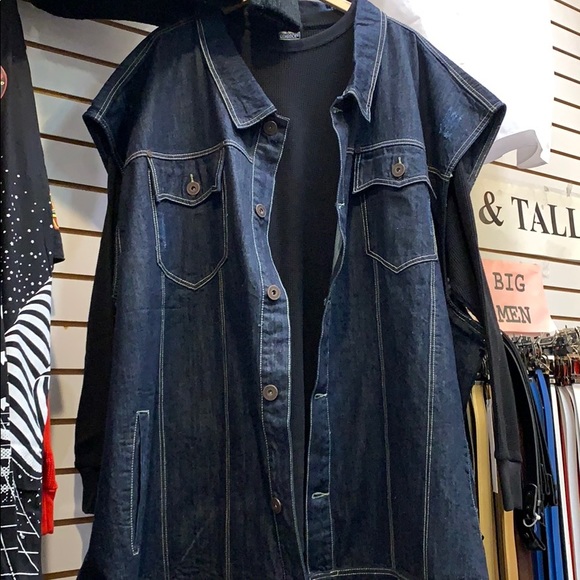 big and tall jean vest
